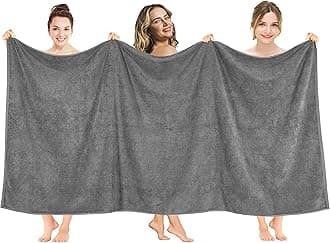 American Soft Linen 100% Cotton 600 GSM Turkish 40x80 Oversized Bath Towel Sheet, Extra Large Adult Towels for Bathroom, Dark Gray Bath Sheet