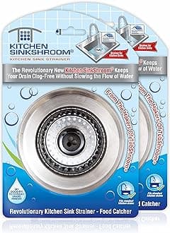 SinkShroom Revolutionary Clog-Free Sink Strainer Basket, 2-Pack, Stainless Steel, 2 Pack