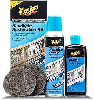 Meguiar's Two Step Car Headlight Restoration Kit, Headlight Cleaner Restores Clear Car Plastic and Protects from Re-Oxidation, Includes Coating and Cleaning Solution - 4 Count (1 Pack)