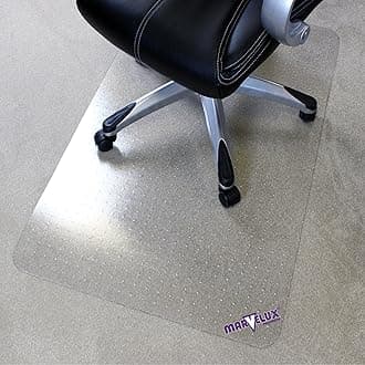 Marvelux Premium Polycarbonate 116 x 150cm Large Heavy Duty Rectangular Office Chair Mat for Medium Pile Carpets, Durable Clear Carpet Protector Mat, Made in the UK