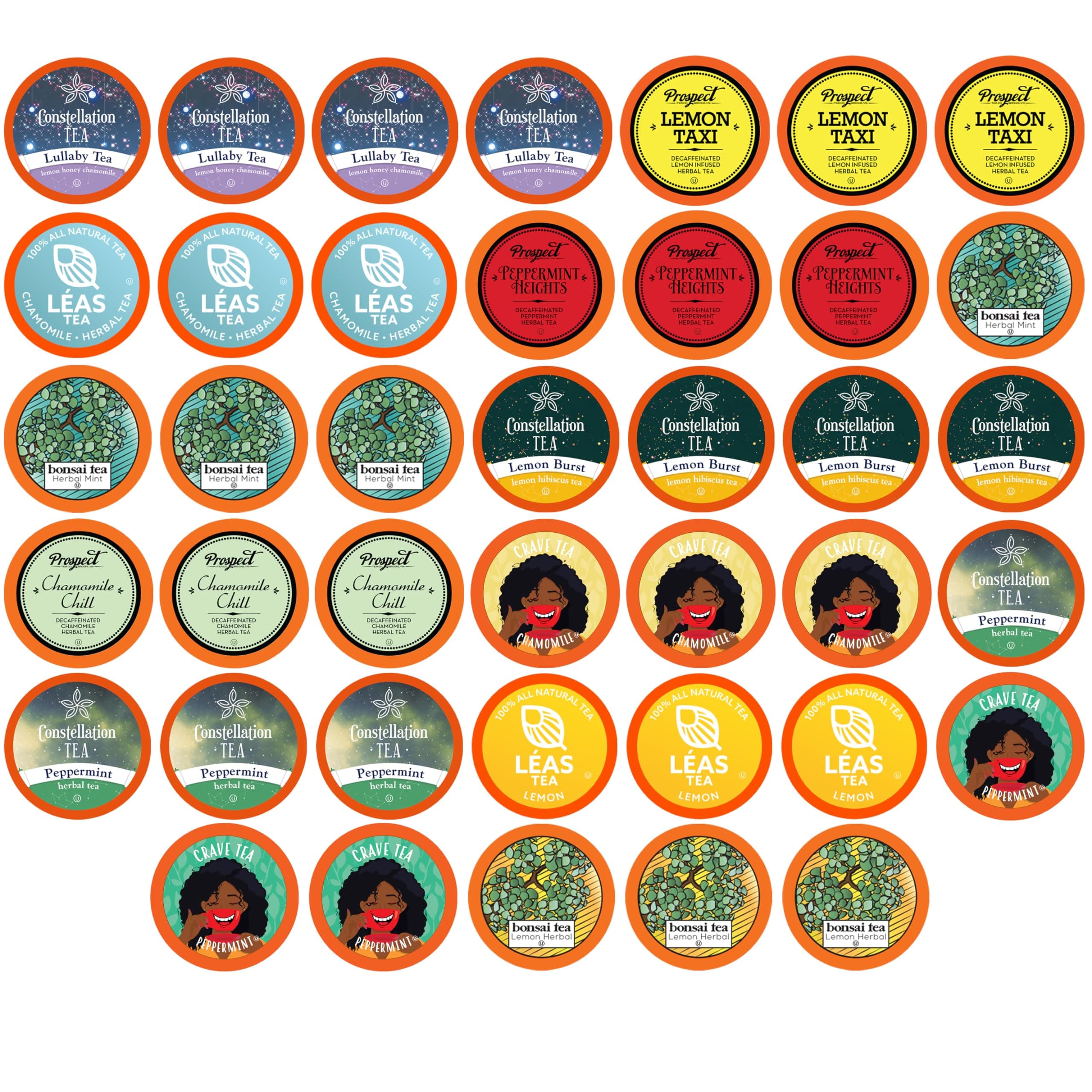 Two Rivers Assorted Herbal Tea Pods Variety Sampler Pack for Keurig K-Cup Brewers - 40 Count