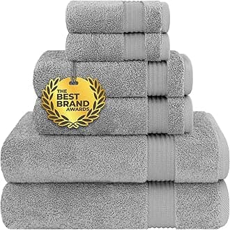 Cotton Paradise 100% Cotton 6 Piece Hand Towels, Soft Absorbent Turkish Towels for Bathroom