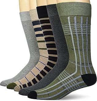 Amazon Essentials Men's Comfortable Patterned Novelty Socks
