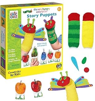 The Very Hungry Caterpillar Story Puppets: Sock Puppet Kit for Toddlers from The World of Eric Carle, Crafts for Kids (Ages 3+)