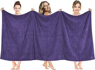 American Soft Linen 100% Cotton 600 GSM Turkish 40x80 Oversized Bath Towel Sheet, Extra Large Adult Towels for Bathroom, Purple Bath Sheet