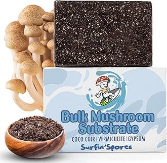 Surfin' Spores Premium Mushroom Substrate - 20 lbs Bulk CVG Blend for Monotub Cultivation - Pasteurized Coco Coir, Vermiculite & Gypsum Mix - Professional Mycologist Formula for Growing Mushrooms