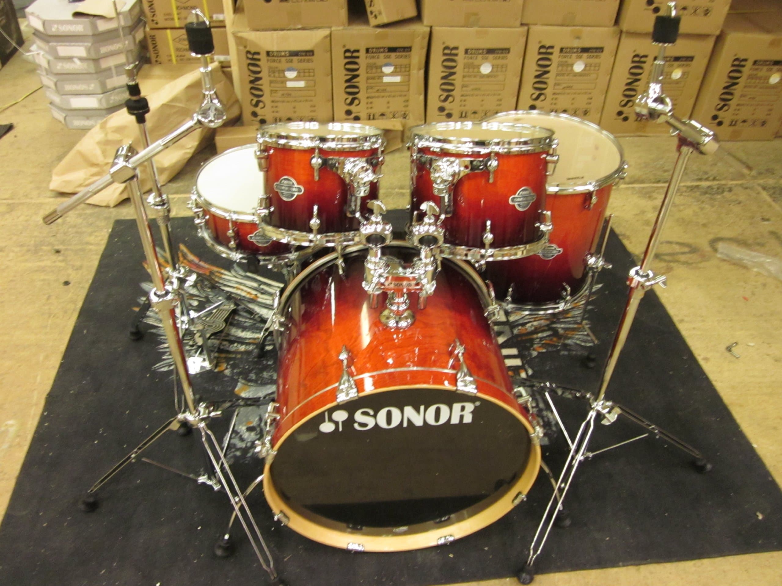 Sonor Drums ESF STAGE 3 AF 5-Piece Drum Set, Amber Fade