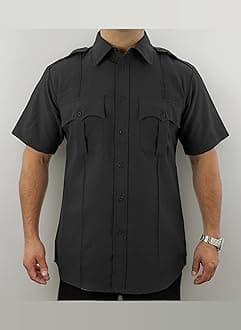 First Class 100% Polyester Short-Sleeve Men's Uniform Shirt Navy Blue