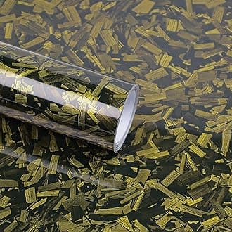 Lypumso Forged Carbon Fiber Vinyl Wraps, High Gloss Car Wrap Vinyl Rolls for DIY, Self-Adhesive Stickers with Air Release Technology for Auto Interior and Exterior (Yellow Forged Carbon, 2ft x 5ft)