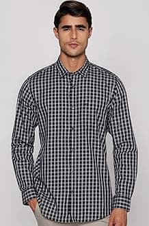 Peter England Men's Slim Fit Full Sleeve Checkered Casual Shirt | 100% Cotton | Premium Twill Weave