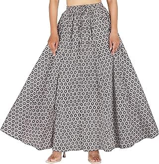 Sttoffa Cotton Printed Women Wear Maxi Long Skirt 40" inch Full Length