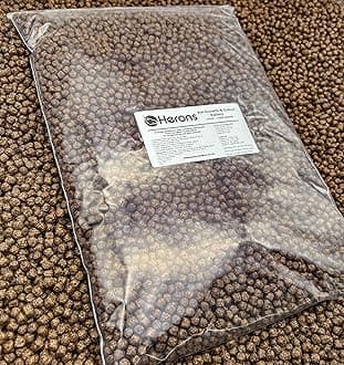 HERONS - Koi Growth & Colour Pellets, 6mm Premium Pond Fish Food, For Koi Carp, Shubunkin and Goldfish, Growth and Colour Enhancing, High Protein, Multi Ingredient – 1Kg