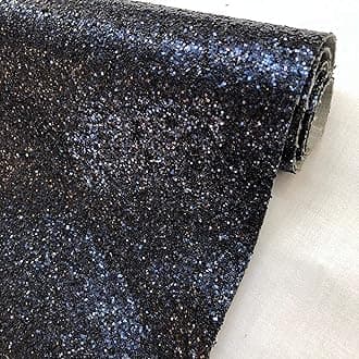 Chunky Glitter Fabric Sparkly A4 A5 Vinyl Faux Leather Craft Bag Wall Decor Bow (Graphite, 50cmx138cm Strip)