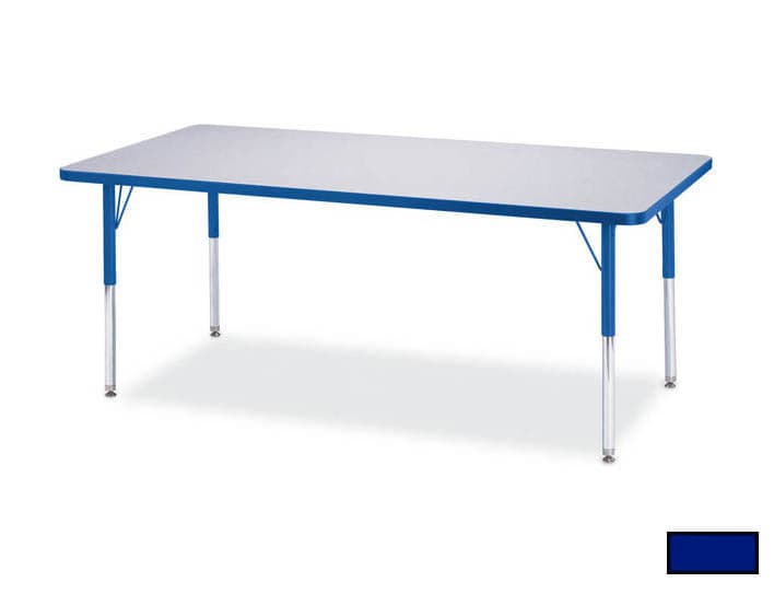 RAINBOW ACCENTS 6478JCA003 KYDZ ACTIVITY TABLE - RECTANGLE - 24 in. x 36 in. 24 in. - 31 in. HT - GRAY - BLUE