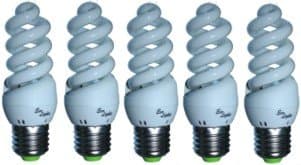 NEW COMPACT MINI RANGE 11 WATT ES DAYLIGHT ENERGY SAVER FIVE PACK FULL SPECTRUM BULBS