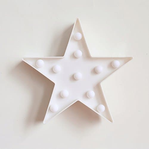 WOOE Wall Decorative Light Simple Modern Photo Wall Iron Set Shelf Wall lamp Decoration 3 * AA battery ( Size : Star star )
