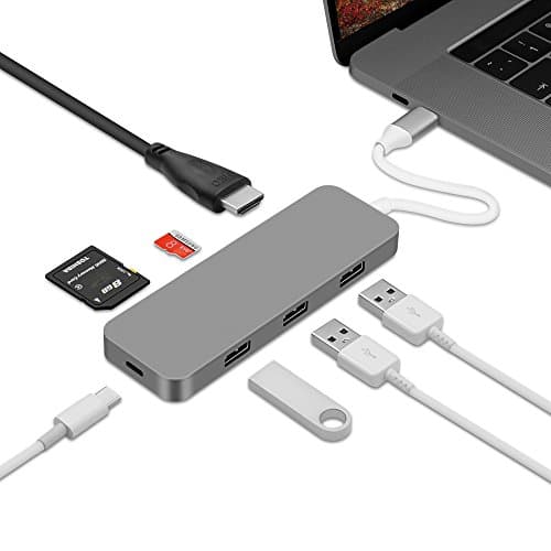 USB C HUB Adapter ATDIAG Type C Hub with 3 USB 3.0 ports, USB-C charging port, 4K HDMI Port, SD Card Reader, TF Card, For MacBook(pro) 2015/2016 and More Type-C Devices