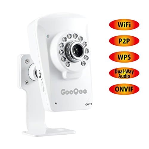 GooQee Wireless P2P Wifi IP Security Camera Surveillance System Video Recording Built-in SD Card Slot Expandable to 128G IR-Cut Motion Detection Night Vision With Two-Way Audio (NC001W-IR)