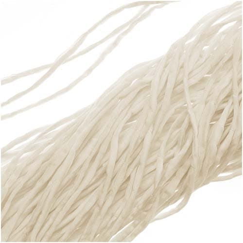 Silk Fabric String 2mm "Ivory White" 42 Inch Strand (1)