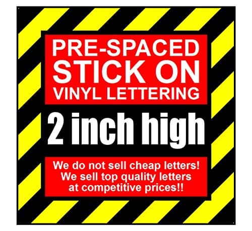 7 Characters 2 inch 50mm high pre-spaced stick on vinyl letters & numbers(GOLD (Satin finish))