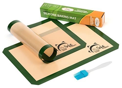 SAHE PRODUCTS Non-Stick Silicone Baking Mat And Sheets 2 Pack 16.5" X 11.5" Green