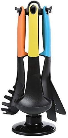 Tuelip Non-Stick Cookware Utensil 6 PC Kitchen Tool Set with Rotating Stand Perfect use for Kitchen