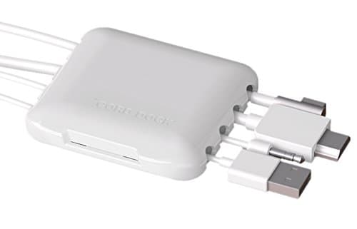 Cord Dock Cable Management for Power Cords and Charging Accessory Cables (White)