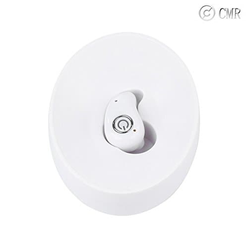 CMR,Mini Wireless Bluetooth Headphones Hidden Headset With Large Battery Charging Box Earphones For iphone Samsung HTC LG and Other Bluetooth Devices (White)