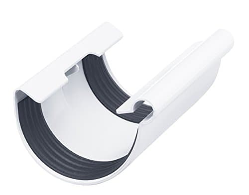 INEFA Gutter Connecting Piece NW 150, White semicircular Plastic, rain Gutter, roof Gutter White ST
