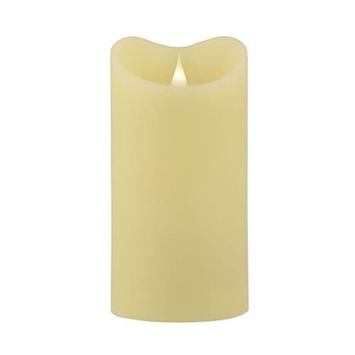 Mandarin Fla-SOL3D7-5-IV Melted 3D Virtual Flame Candle, 7.5", Off-White
