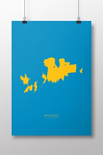Mykonos Map 14" x 20" Art Print