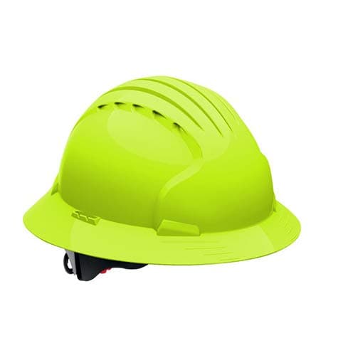 Evolution Deluxe 6161 Hard Hat - Bright Lime Yellow Color, Not Vented, Ratings: ANSI/ISEA Z89.1, Type I, E (Pack of 2)