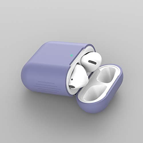EarCom Soft Silicone Shockproof Protective Case for Apple AirPods 1 2 (Lavender Gray)