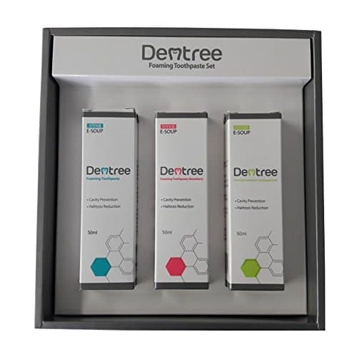 Dentree Foam Toothpaste SET, 3 Types (Blue, Red, Green) - Daily Dental Care, Cavity Prevention, Halitosis Reduction, Tooth Whitening, 50ml