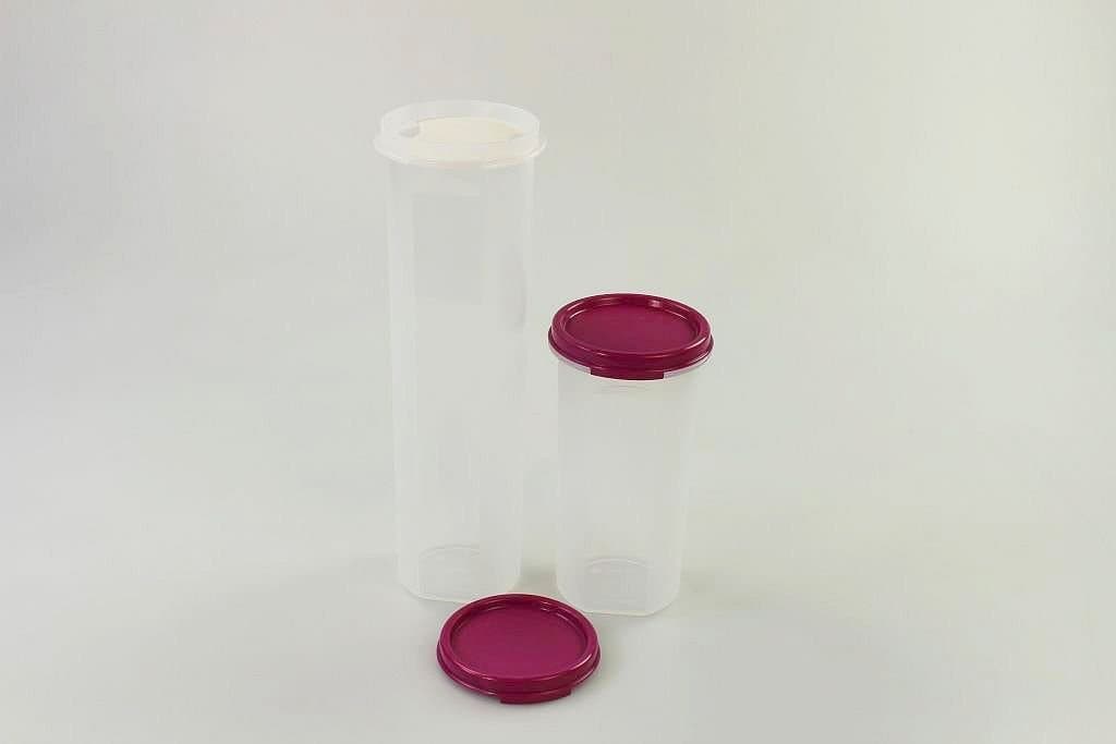 Tupperware Circular + 650 ml Storage Containers 1.1 Litre Purple with Dosing Insert Rondo Vision P 26110