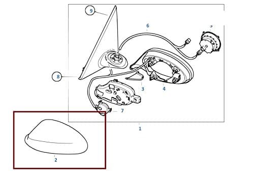 Painted or Primed BMW Left Side Mirror Cover E90 E91 3 Series 2004 - 2008 (Sparkling Graphite Metallic A2)