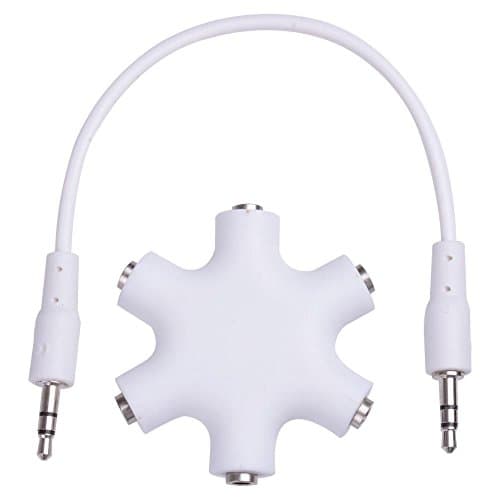 Cables Multi Headphone Splitter Adapter Converter- White 1 Piece