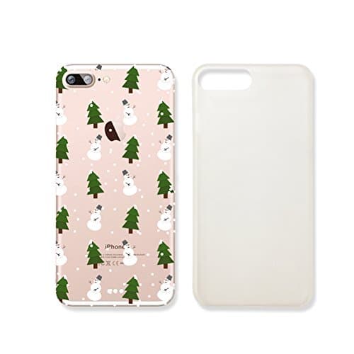 Snowman Pattern Merry Christmas Clear Transparent Plastic Phone Case for iphone 7_SUPERTRAMPshop (iphone 7)