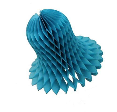 11" Honeycomb Tissue Paper Bell (3-pack, Turquoise)