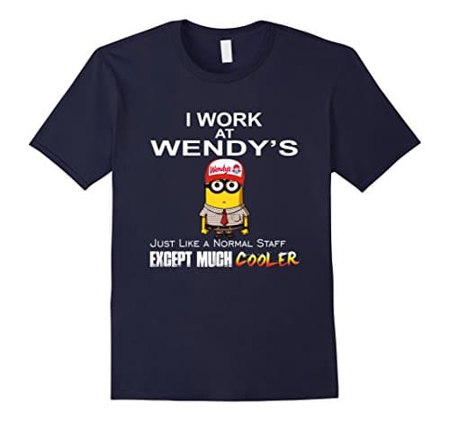 Men's I WORK AT WENDY'S Tshirt Large Navy