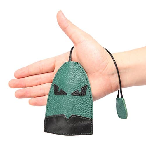 Mini Portable Keychains Cute Key Case Full Grain Leather Key Bag (Green)