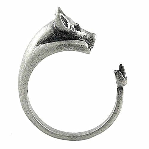 Enhanced Pig Adjustable Animal Wrap Ring Vintage Silver Tone