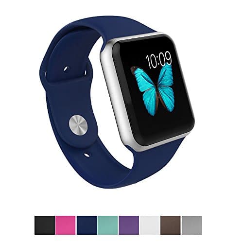 Apple Watch Band - e6Hope Soft Silicone Replacement iWatch Strap for Apple Watch Series 1,Series 2,Series 3 (midnight blue, 38mm - M/L)