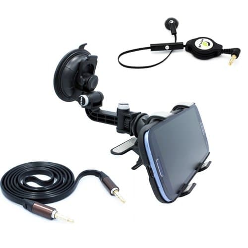 Accessory Bundle includes Premium Car Mount Window Phone Holder + Flat AUX Cable + Retractable Mono Headset for US Cellular Motorola Moto G - US Cellular Motorola Moto X - US Cellular Motorola Moto X (2nd Generation) - US Cellular Samsung Axiom - US Cellular Samsung Galaxy Mega SCH-R960