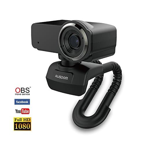 Ausdom Streaming Full HD 1080P Webcam with Microphone for Mac,Video Calling and Recording USB Webcam for Computer Laptop or Desktop,360-Degree Swivel,Plug and Play