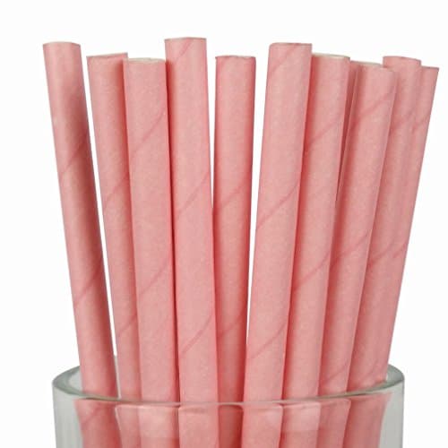 Free DHL 500 pcs Plain Light Pink Paper Straws Bulk, Colored Disposable Solid Color Light Pink Paper Drinking Straws for Holiday Party, Wedding, Baby Shower, Birthday, Pure Mason Jar Straws