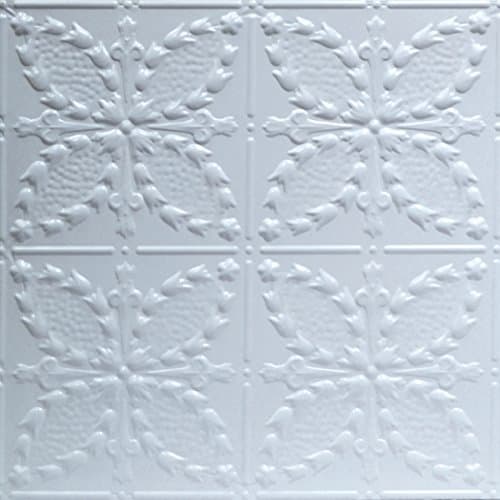 Shanko W335LIG Pattern 335 Pressed Metal Lay-in Grid Ceiling Tile, 20 sq. ft, White, 5 Piece