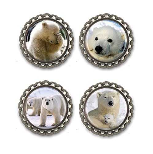 Polar Bear Bottle Cap Magnets