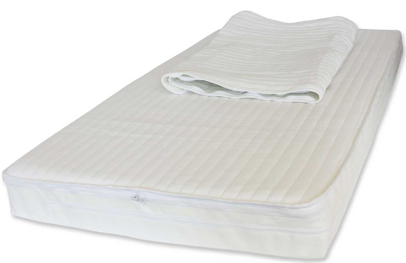 117 x 54 x 10 cm NightyNite® Superstart Sprung Cot Mattress with Two Interchangeable Microfibre Toppers and Waterproof Protection