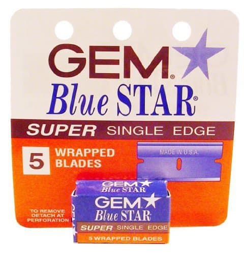 Gem Blue Star Super Single Edge 5 wrapped Blades (6 Pack)